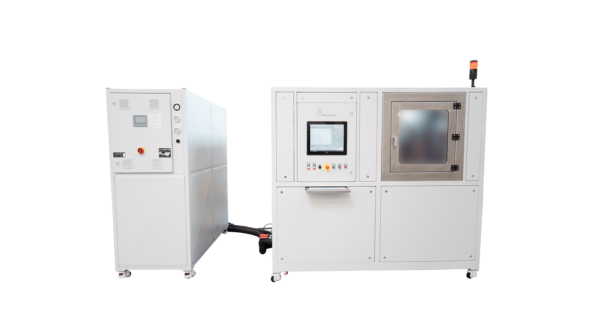 function test rig, media heating unit, small test chamber, control system