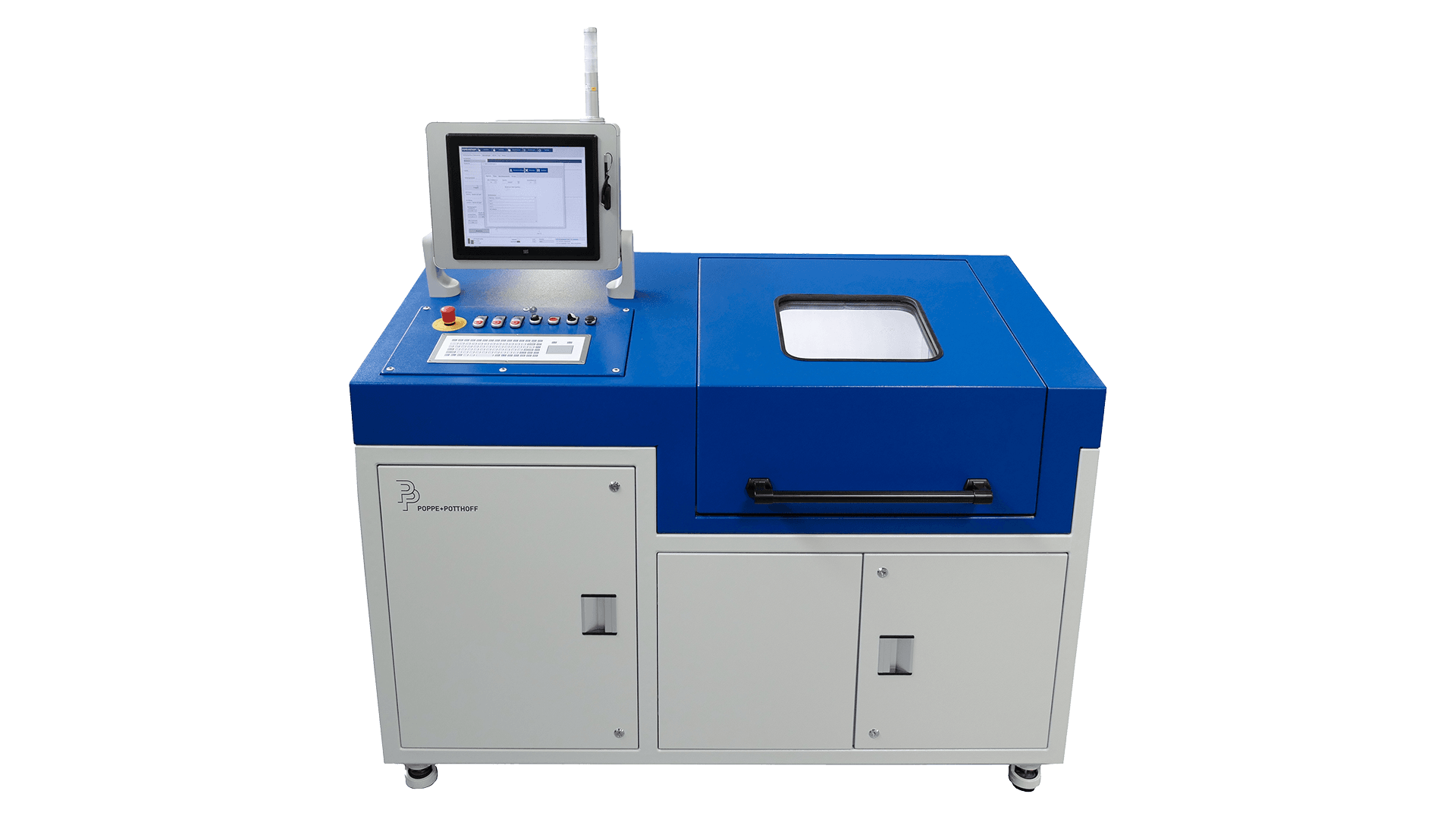 burst test stand with closed test chamber and integrated touch PC